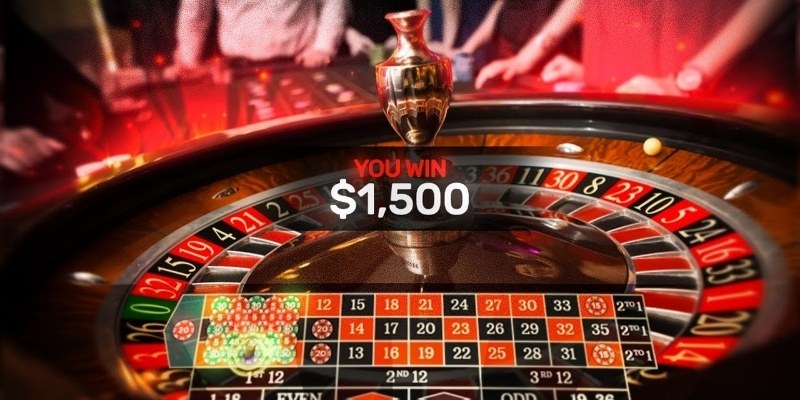 Bóng lăn đúng ô đã cược thì bạn sẽ chiến thắng game Roulette